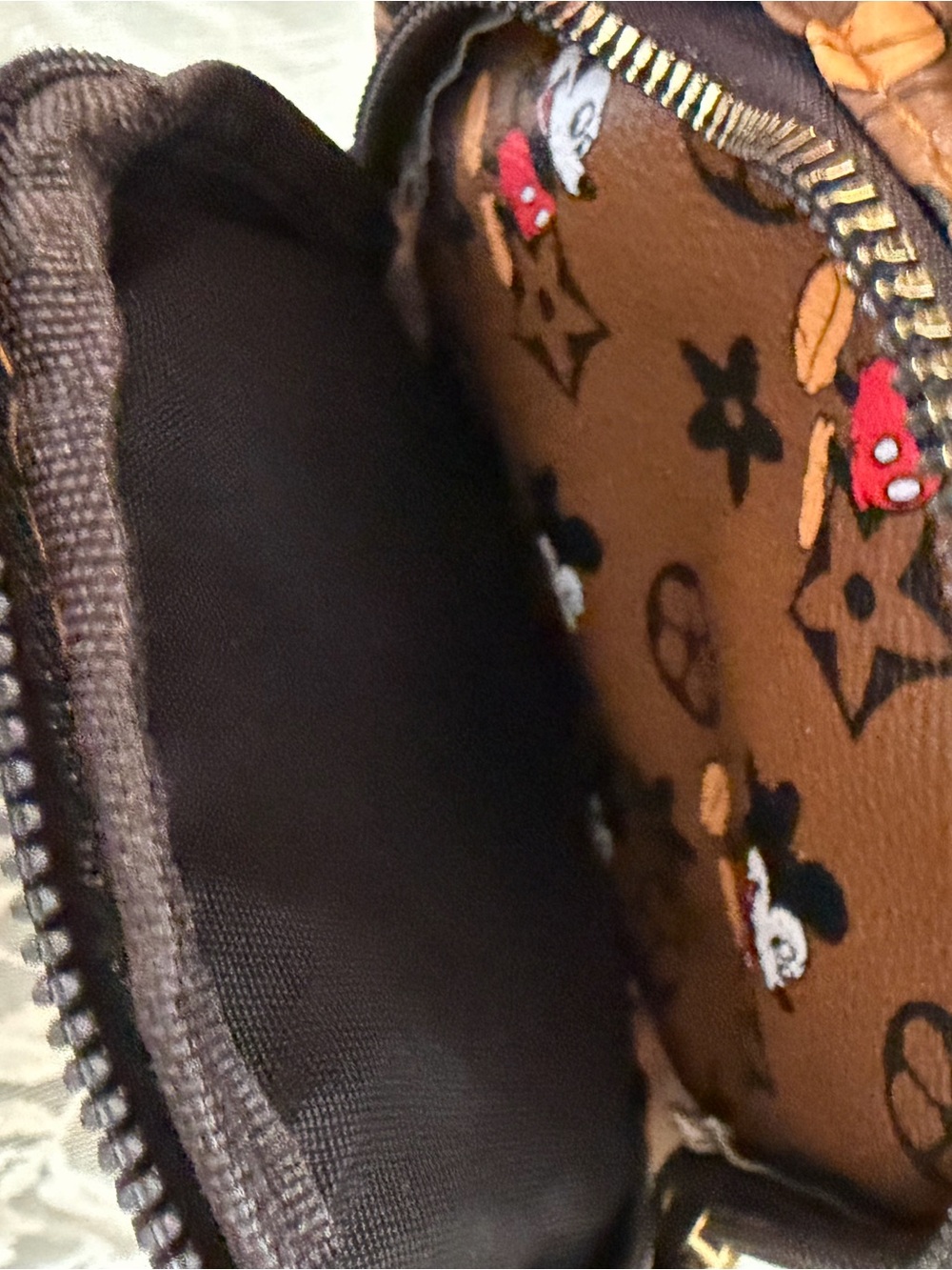 Brown Mickey Mouse Print Crossbody/Sling Bag - Picture 7 of 7